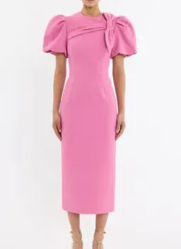 Rebecca Vallance - Muriel Midi Dress - Pink - Size 12 for rent on The Volte - image 1