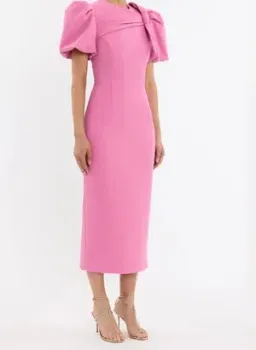 Rebecca Vallance - Muriel Midi Dress - Pink - Size 12 for rent on The Volte - image 2