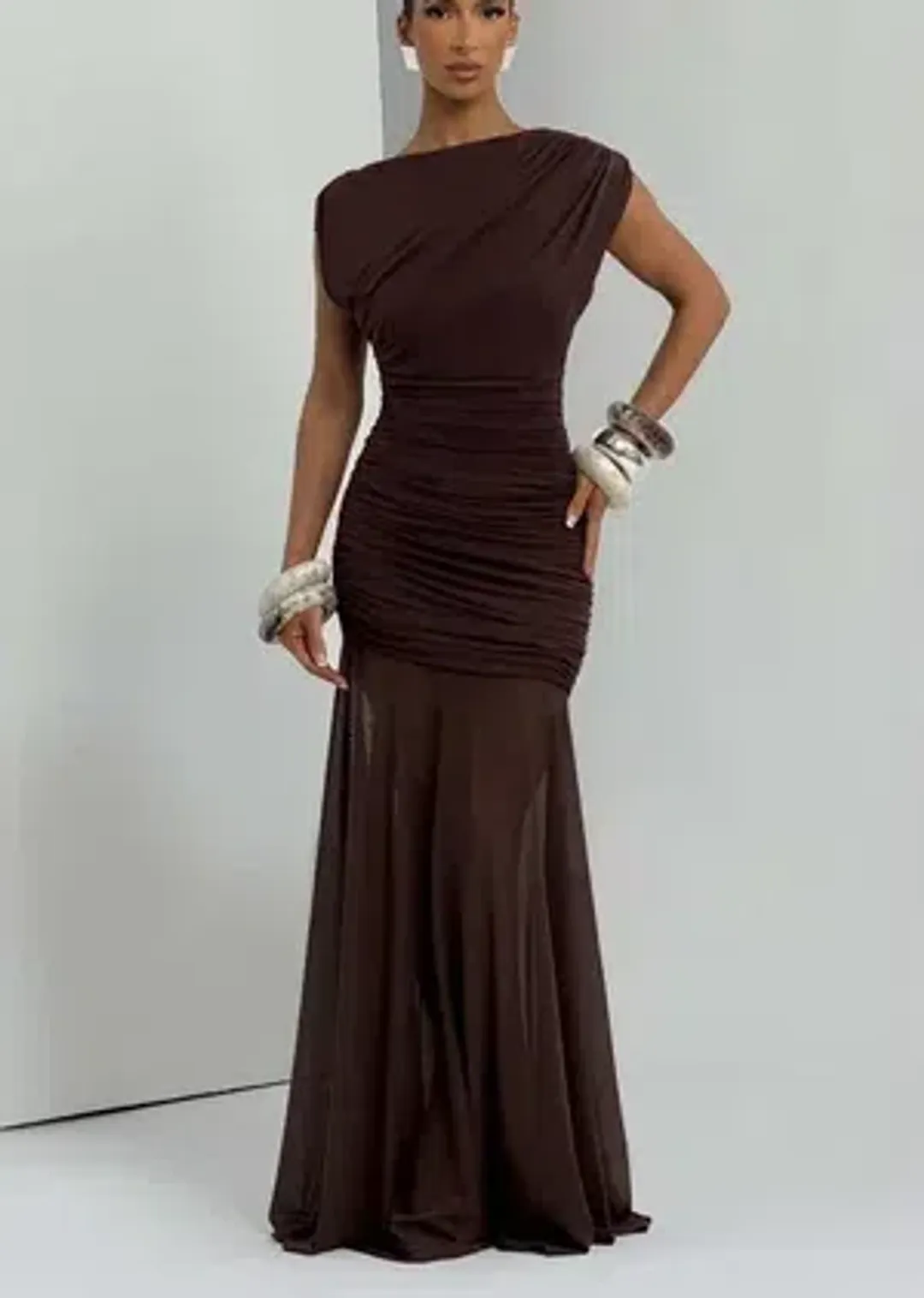 BabyBoo - Demelza Maxi Dress - Plum Brown - Size 12 for rent on The Volte - main image