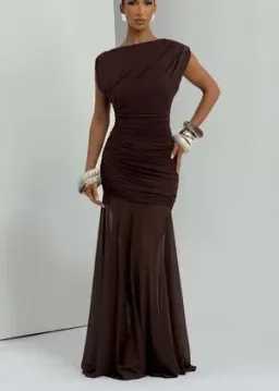 BabyBoo - Demelza Maxi Dress - Plum Brown - Size 12 for rent on The Volte - image 2