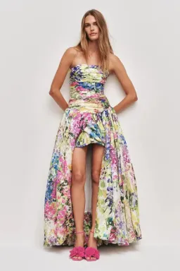 🪻AJE Strapless Dahlia Gown in Lavandula - Size 12 AU - Colourful Floral Print Maxi Dress 🪻 for rent on The Volte - image 1