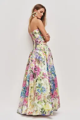 🪻AJE Strapless Dahlia Gown in Lavandula - Size 12 AU - Colourful Floral Print Maxi Dress 🪻 for rent on The Volte - image 6