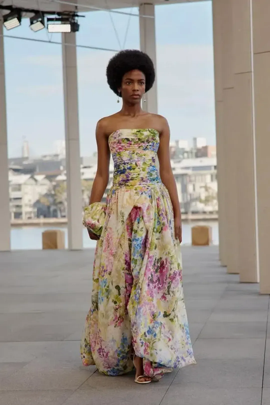 🪻AJE Strapless Dahlia Gown in Lavandula - Size 12 AU - Colourful Floral Print Maxi Dress 🪻 for rent on The Volte - main image