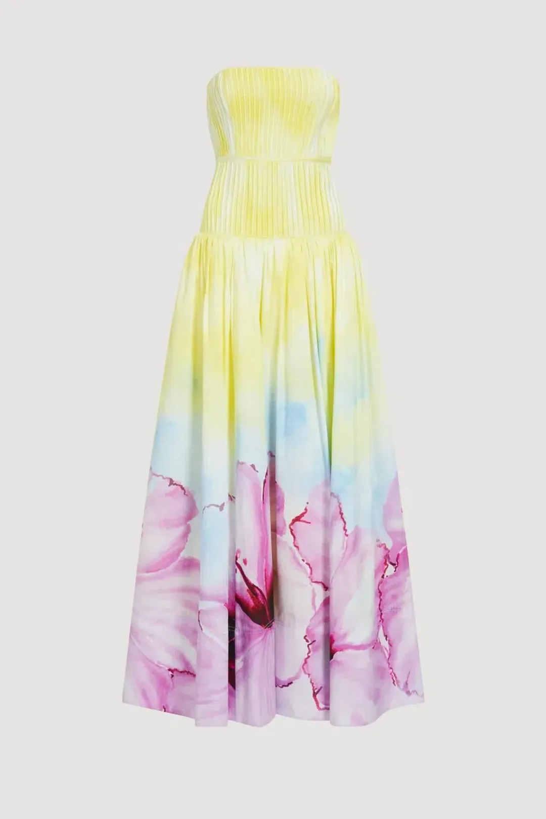 Brand new🌺Aje Vacation Gown - Ombre Hibiscus - Size 12 - Floral Yellow / Pink Maxi Dress 🌺 for rent on The Volte - main image