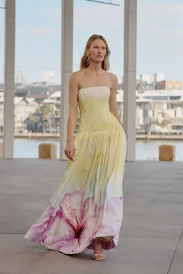 Brand new🌺Aje Vacation Gown - Ombre Hibiscus - Size 12 - Floral Yellow / Pink Maxi Dress 🌺 for rent on The Volte - image 1