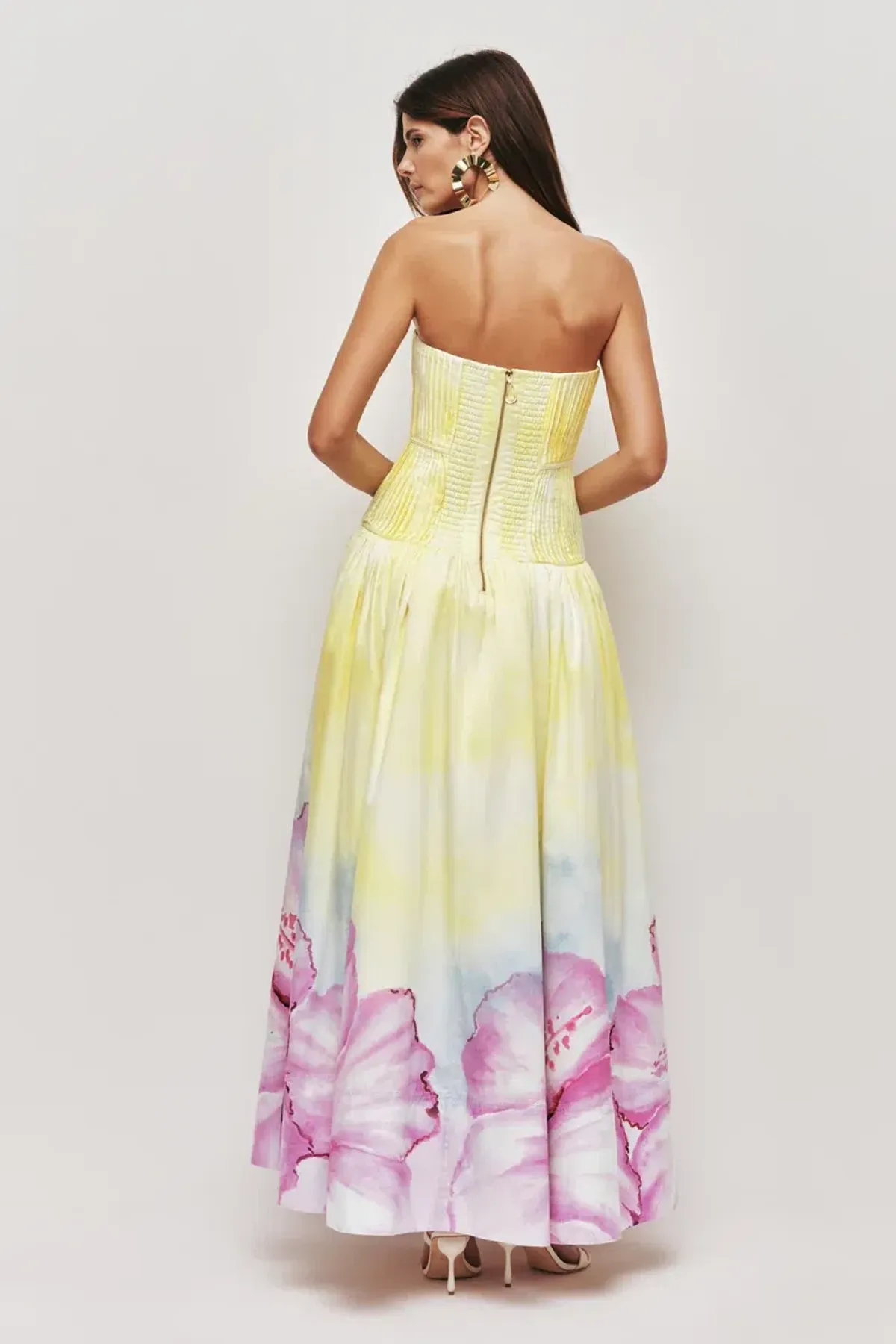 Brand new🌺Aje Vacation Gown - Ombre Hibiscus - Size 12 - Floral Yellow / Pink Maxi Dress 🌺 - Image 3