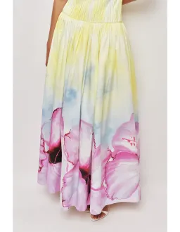 Brand new🌺Aje Vacation Gown - Ombre Hibiscus - Size 12 - Floral Yellow / Pink Maxi Dress 🌺 for rent on The Volte - image 6