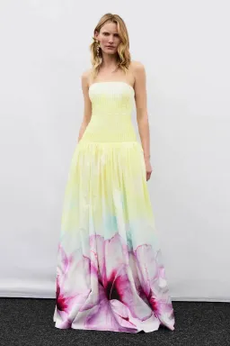 Brand new🌺Aje Vacation Gown - Ombre Hibiscus - Size 12 - Floral Yellow / Pink Maxi Dress 🌺 for rent on The Volte - image 2