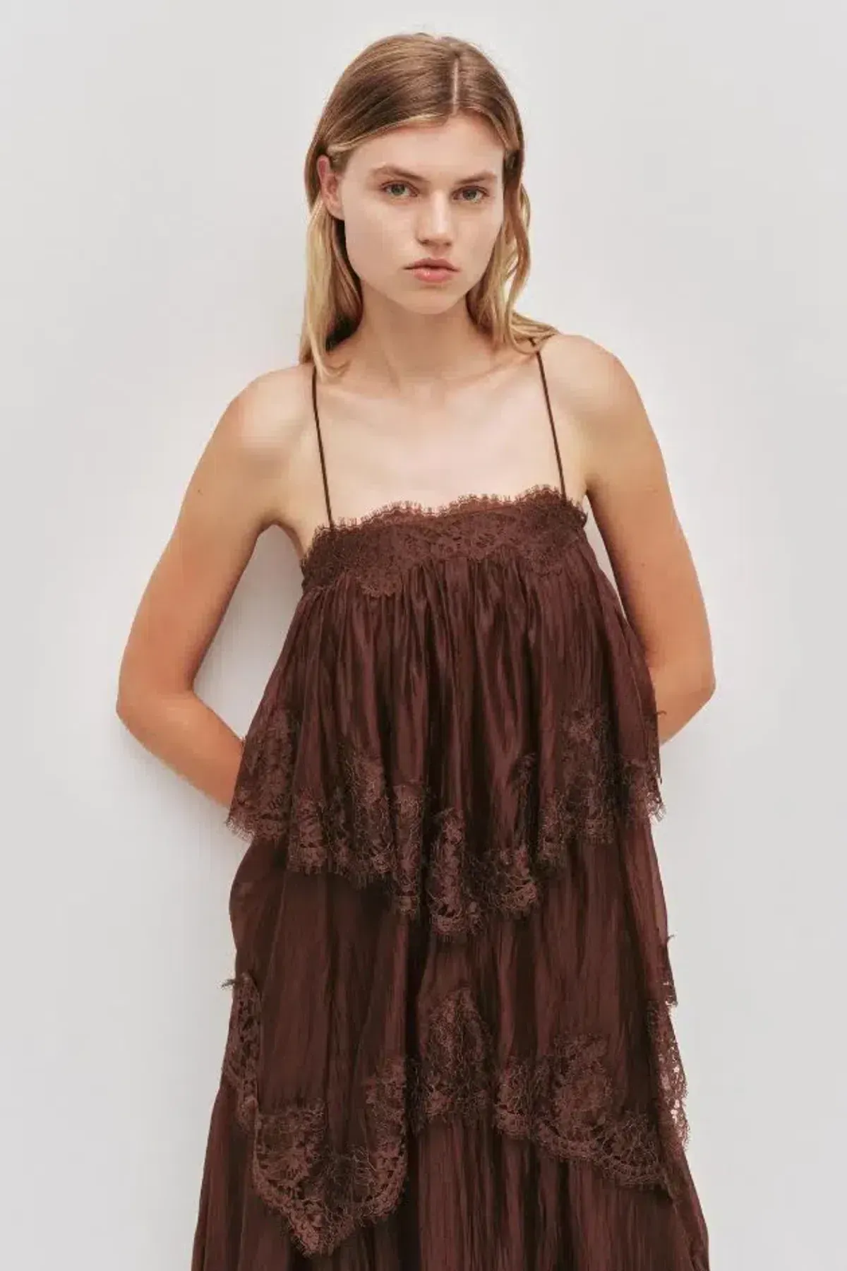 🤎 Aje Ophelia Lace Gown in Chocolate Brown - Size 12 AU - Tiered Layered Maxi Dress 🤎 - Image 7