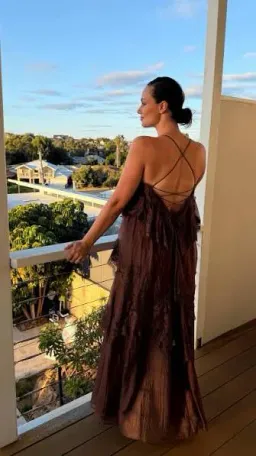 🤎 Aje Ophelia Lace Gown in Chocolate Brown - Size 12 AU - Tiered Layered Maxi Dress 🤎 for rent on The Volte - image 12
