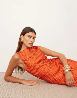 ARRANGE Lattice Handwoven Fringe Hem Dress for rent on The Volte - image 4