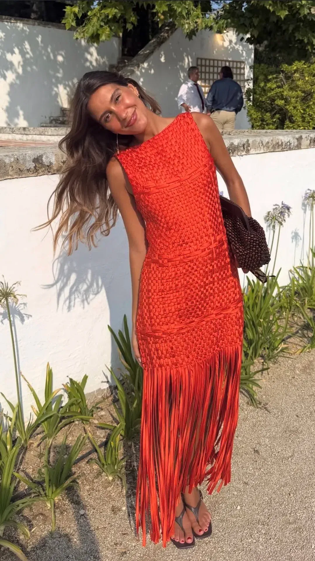 ARRANGE Lattice Handwoven Fringe Hem Dress for rent on The Volte - main image
