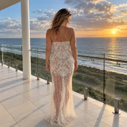 Grace & Hart Adele Gown White Lace Size 10 for rent on The Volte - image 2