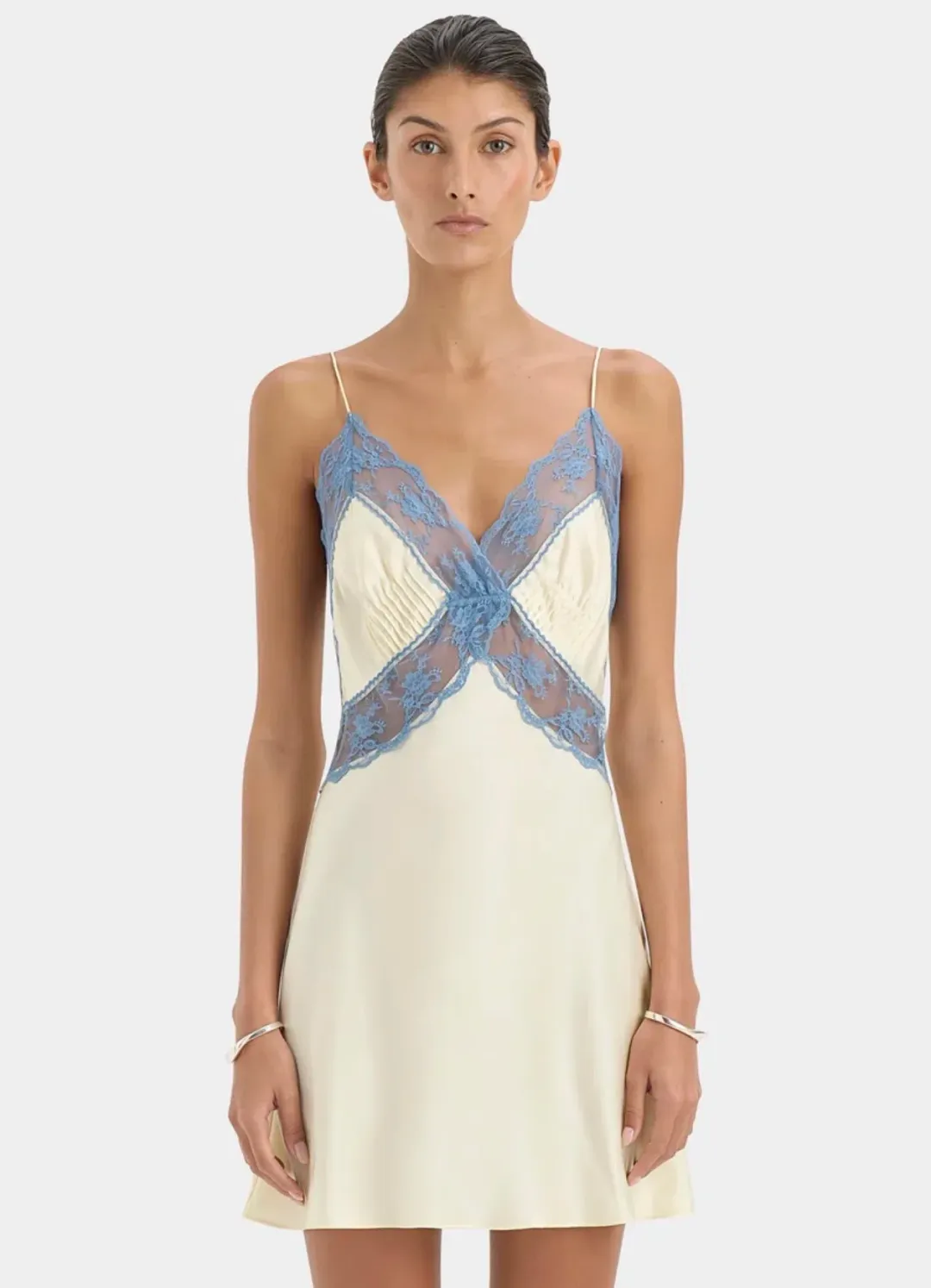 Sir the Label - Aries Slip Mini Dress in Butter for rent on The Volte - main image