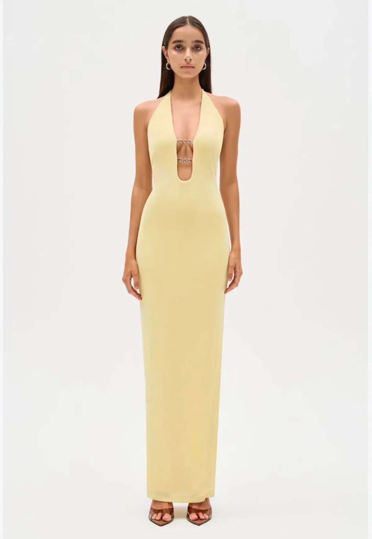 Misha Yesenia Jersey Maxi Dress Pastel Yellow - Image 1