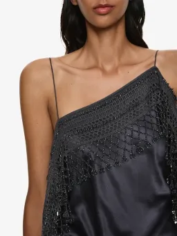 Christopher Esber Granite Droplet Beaded Cami Trimmed Tank Top Size 8 for rent on The Volte - image 1