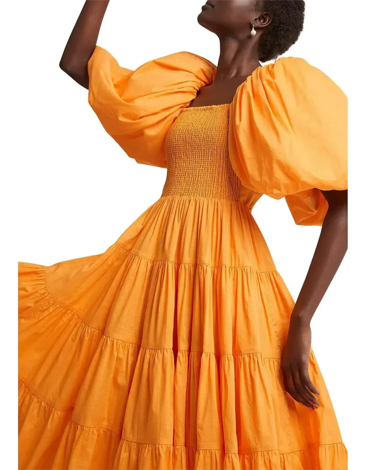 AJE CHERISHED MIDI DRESS IN MARIGOLD SIZE 8 - Image 4
