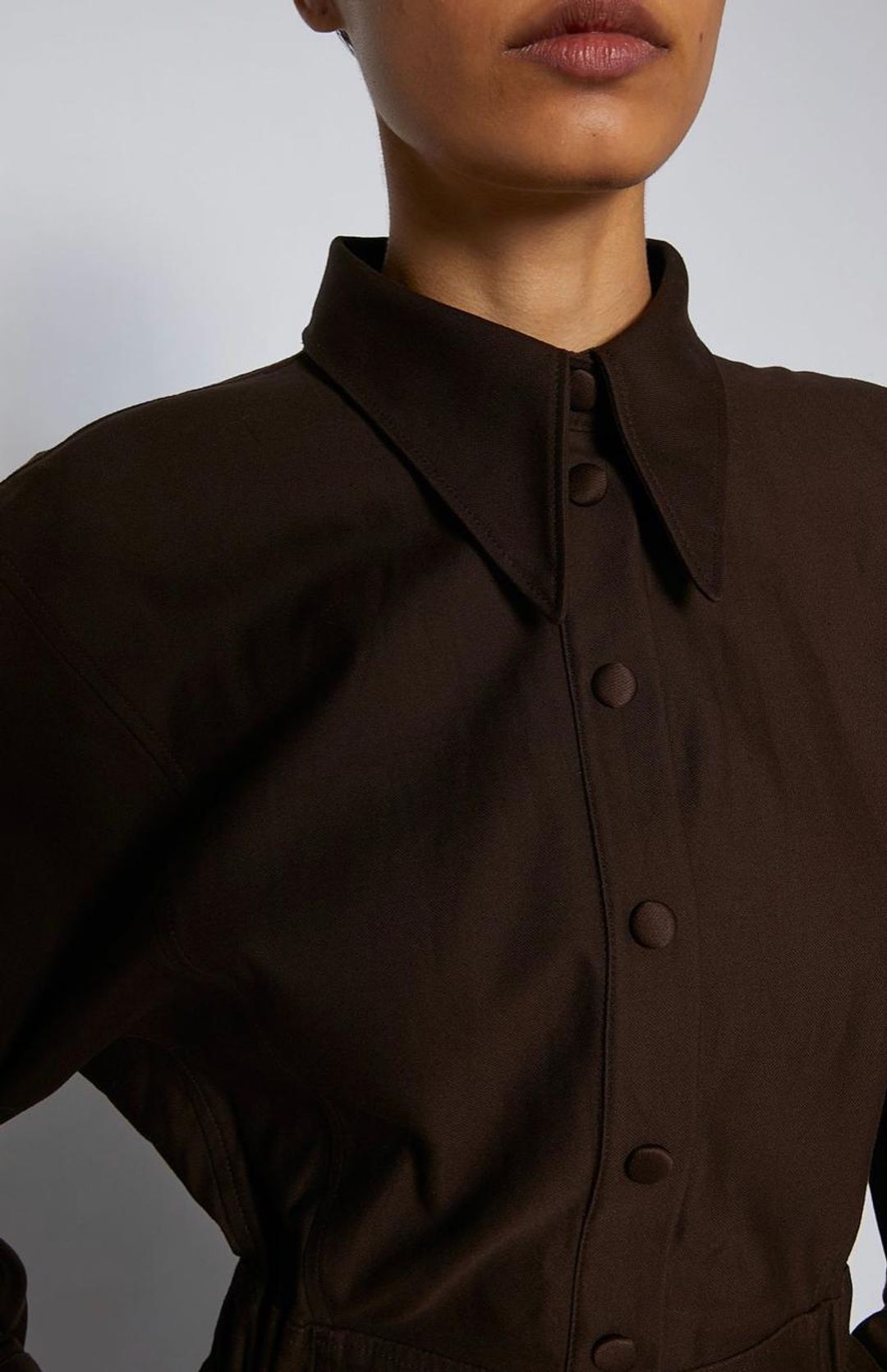 Scanlan Theodore Merserised D.Cotton Jumpsuit Chocolate Brown Size 6 for rent on The Volte - main image