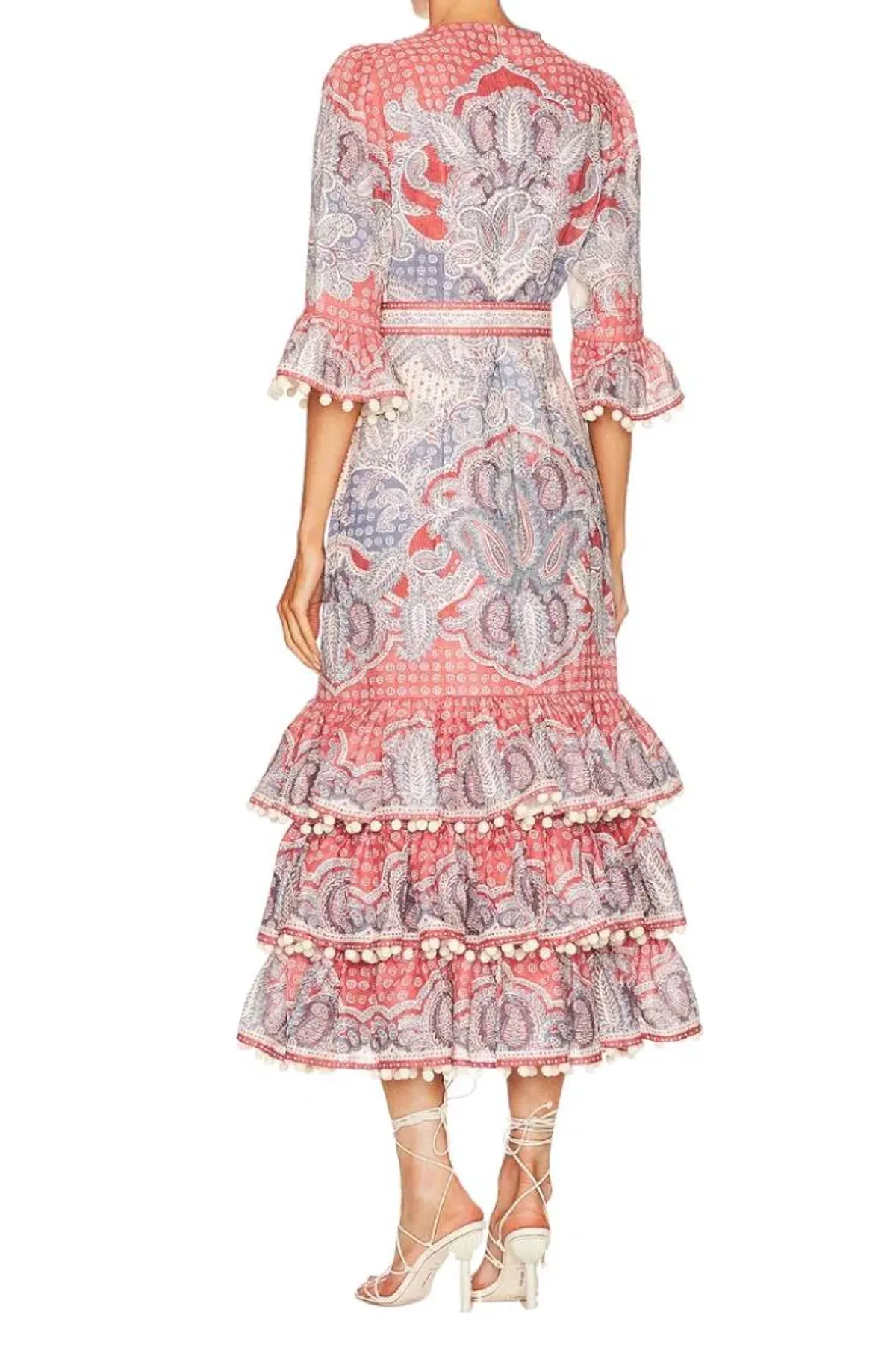 Zimmermann Vitali Tiered Hem Midi Dress size 2 - Image 3