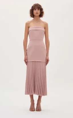 Dion Lee Linear Crepe Pleated Dress Pink Size 10 for rent on The Volte - image 1