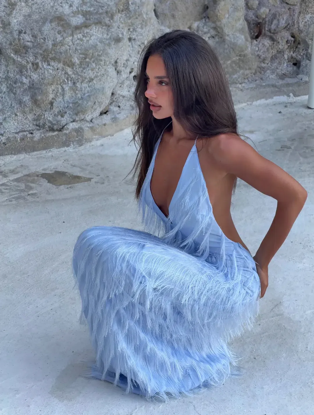 Jasook Noa Dress in Powder Blue for rent on The Volte - main image