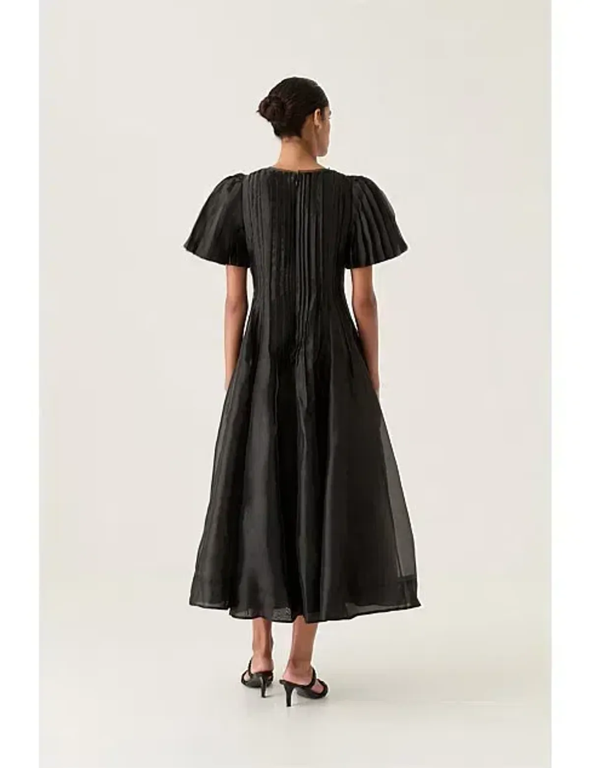 Aje Nova Pleated Midi Dress Black Size AU 16 - Image 4
