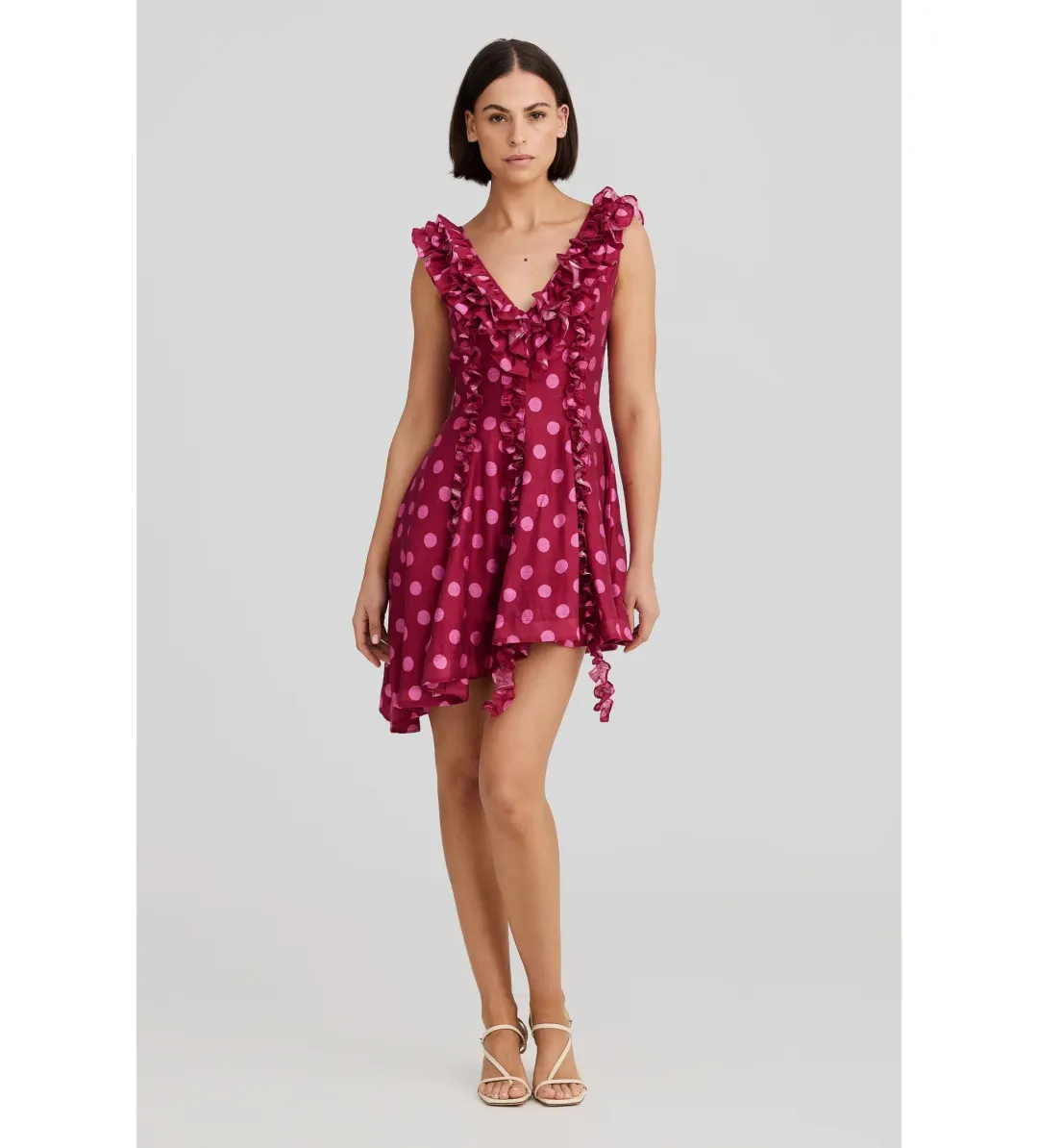 Aston Studio Bianca Dress in Redcurrent Dot Size AU14 for rent on The Volte - main image