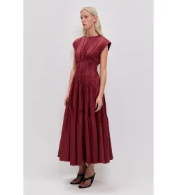 Aje Ecliptica Midi Dress in Mahogany Size AU14 for rent on The Volte - image 2