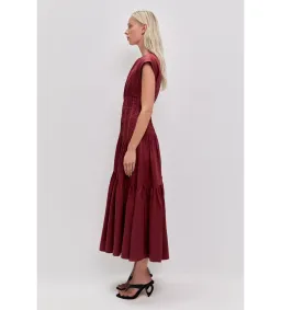 Aje Ecliptica Midi Dress in Mahogany Size AU14 for rent on The Volte - image 3