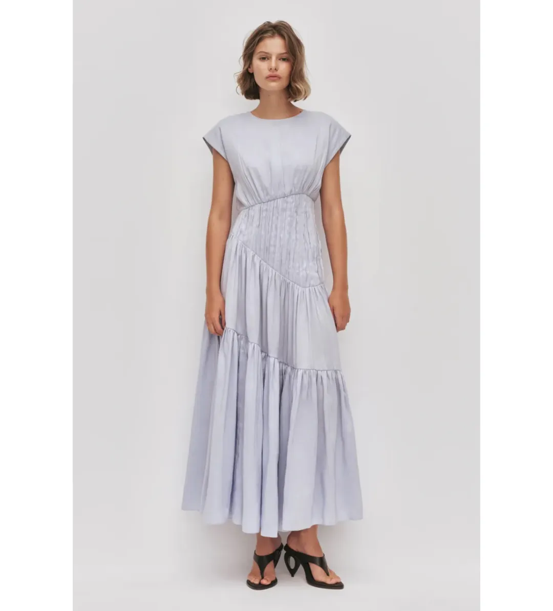 Aje Ecliptica Midi Dress in French Blue Size AU16 for rent on The Volte - main image