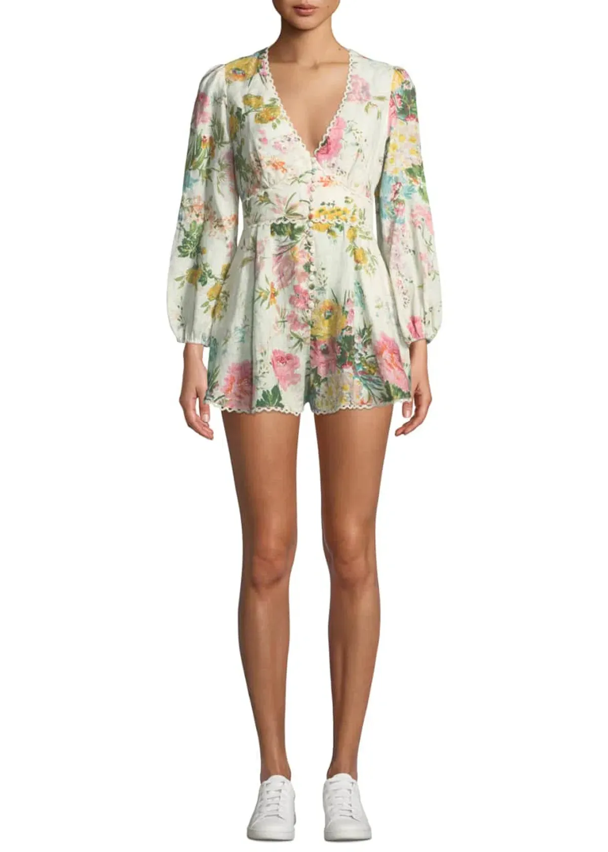 Zimmermann Heathers Linen Playsuit Garden Floral Size 1 / AU 10 - Image 1