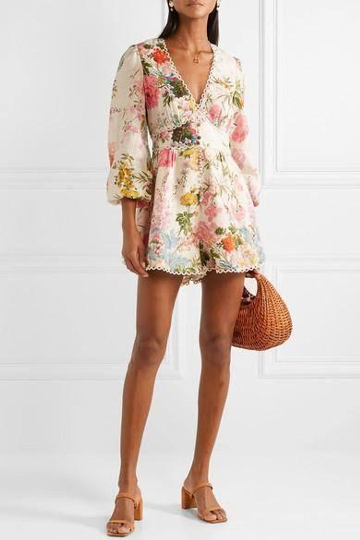 Zimmermann Heathers Linen Playsuit Garden Floral Size 1 / AU 10 - Image 2