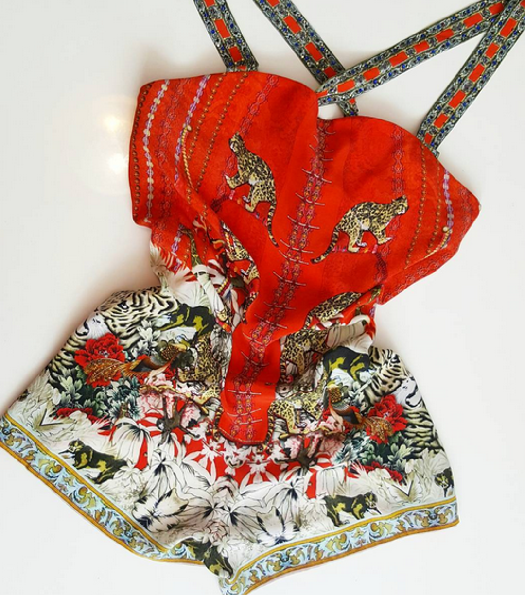 Camilla - HANGZHOU HOLLYWOOD SHIFT HALTER RED PLAYSUIT SIZE 6 for rent on The Volte - main image
