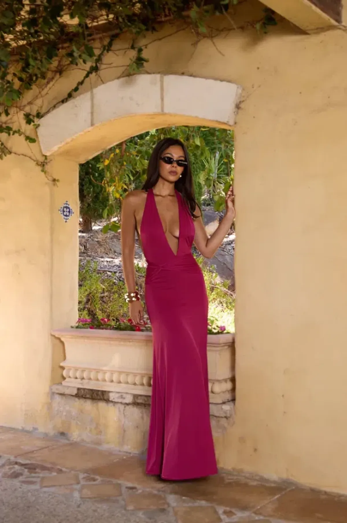 Sasha Therese Antoinette Maxi Dress Berry Size AU 8/S - Image 1