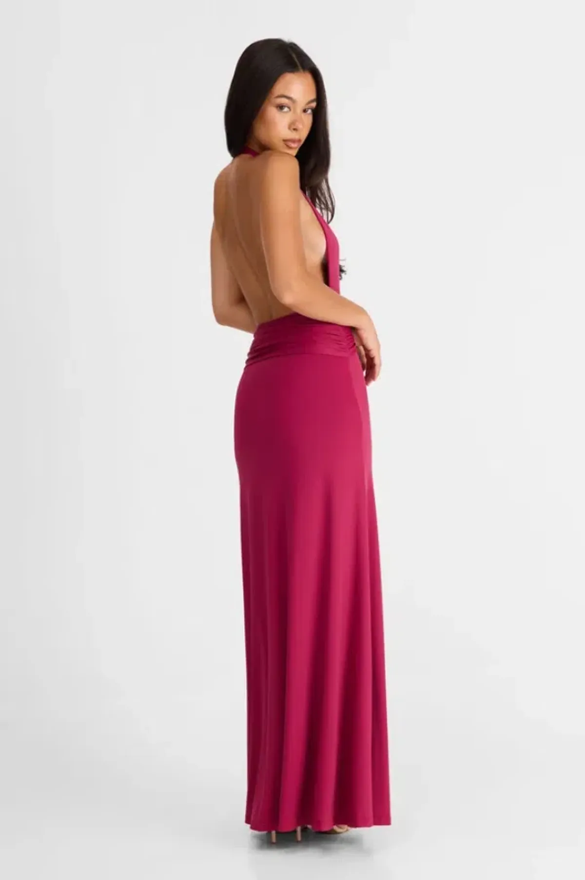 Sasha Therese Antoinette Maxi Dress Berry Size AU 8/S - Image 4