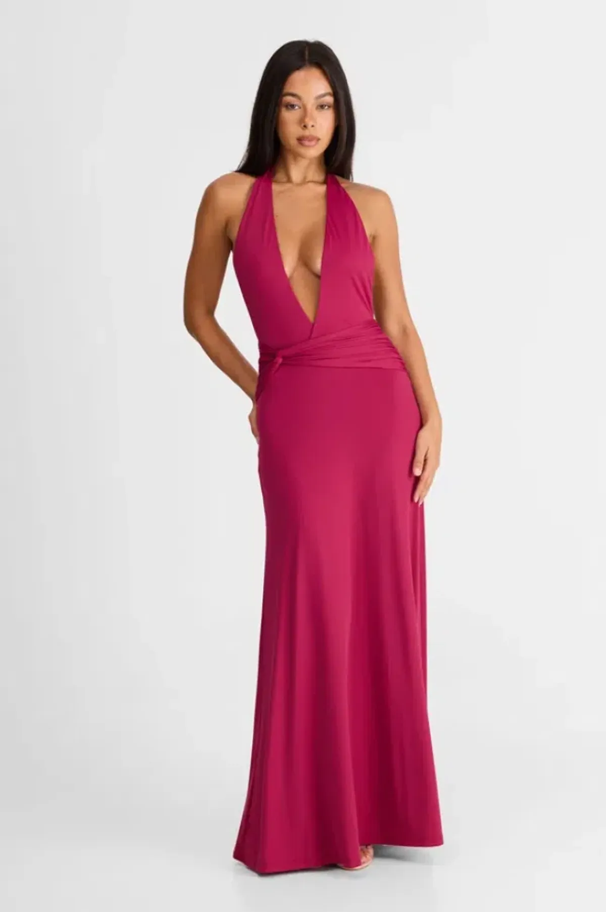 Sasha Therese Antoinette Maxi Dress Berry Size AU 8/S - Image 2