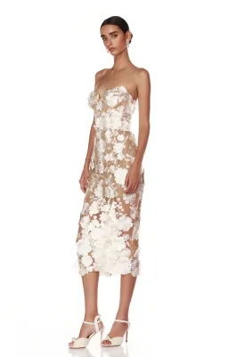Bronx Banco Jasmine Blanc Midi Dress - size 12 for rent on The Volte - image 1