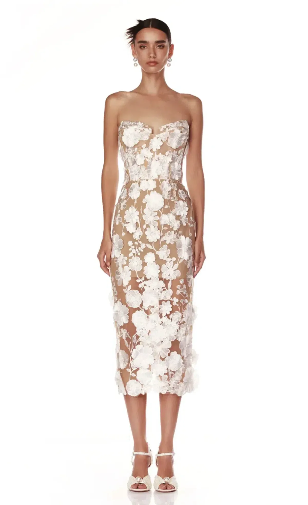 Bronx Banco Jasmine Blanc Midi Dress - size 12 - Image 4