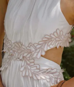 Aje Women's Botanical Trim Midi Dress In White for rent on The Volte - image 2