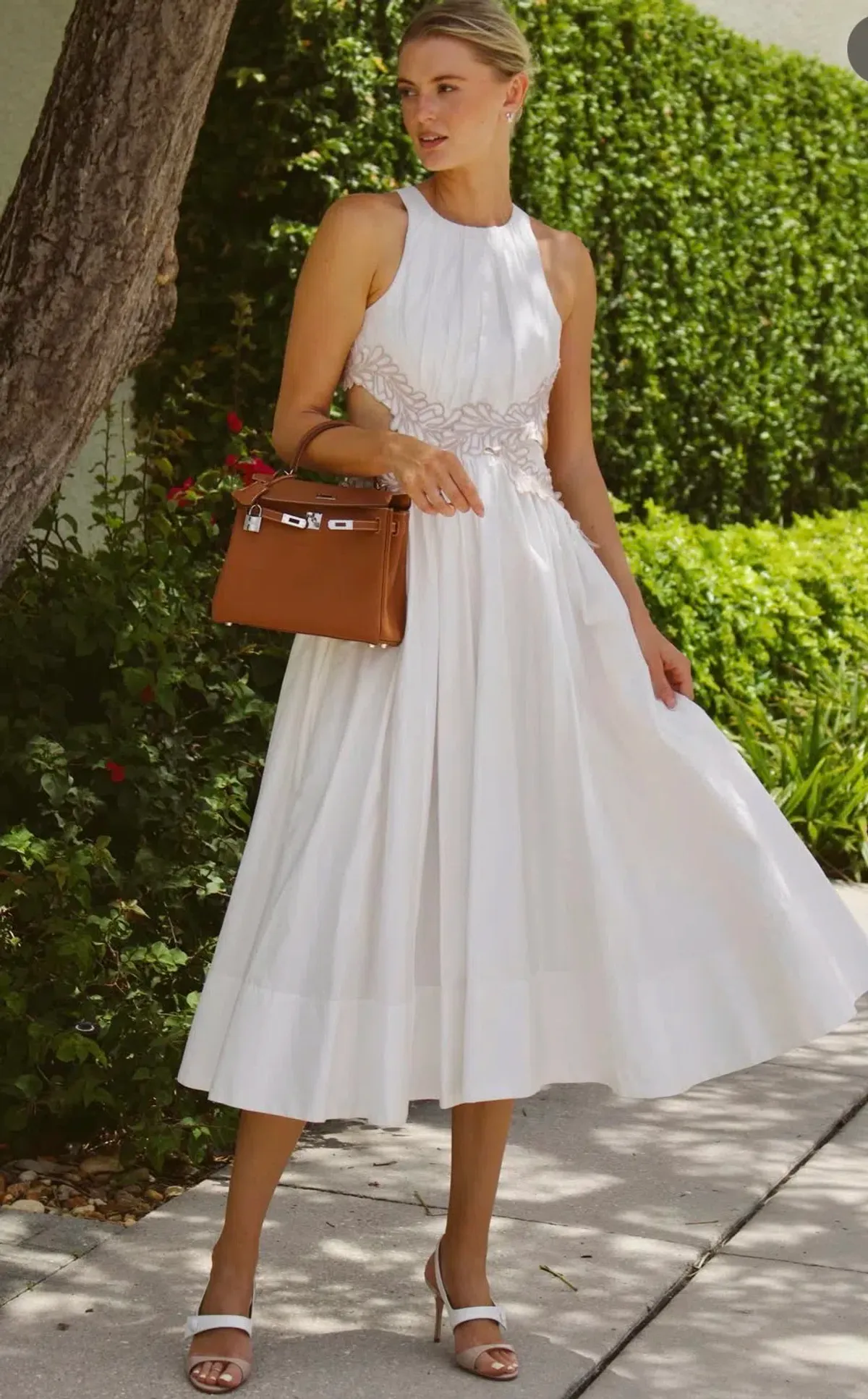 Aje Women's Botanical Trim Midi Dress In White - Image 1