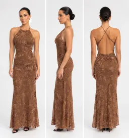 Zara Mocha Brown Velvet Maxi for rent on The Volte - image 4