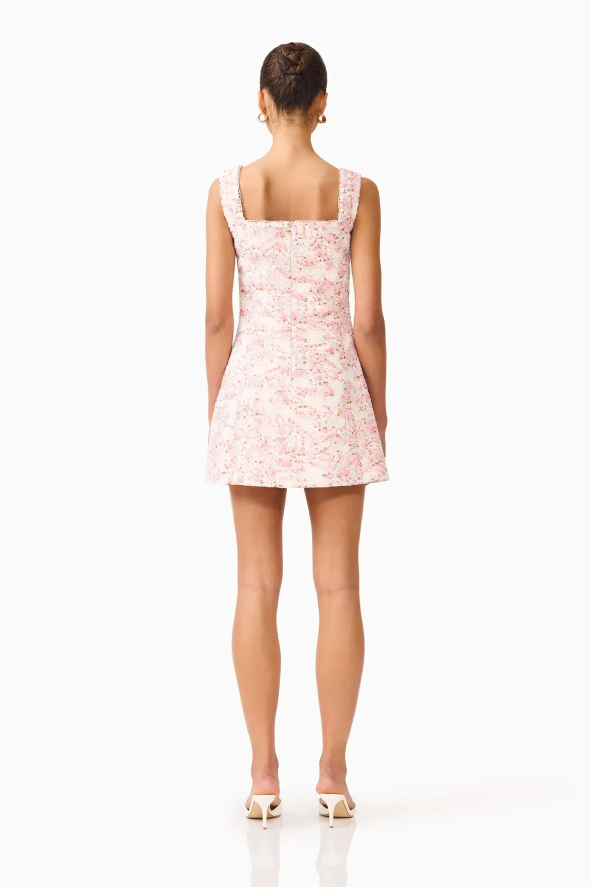 ELLIATT Valencia Mini Dress in Pink & Cream Floral - Image 5