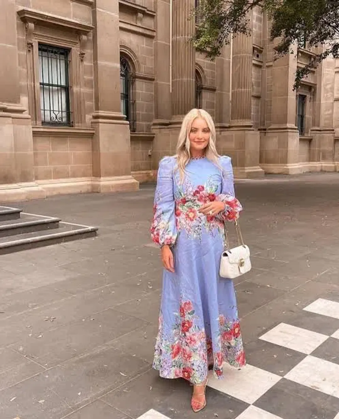 Zimmermann Bellitude Floral Long Dress in Cornflower Size 2 / AU 12 for rent on The Volte - main image