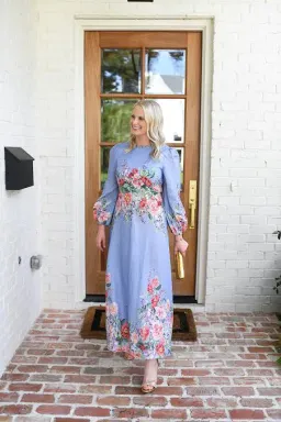 Zimmermann Bellitude Floral Long Dress in Cornflower Size 2 / AU 12 for rent on The Volte - image 1