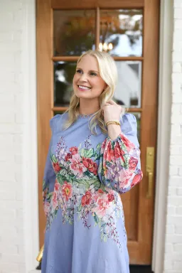 Zimmermann Bellitude Floral Long Dress in Cornflower Size 2 / AU 12 for rent on The Volte - image 2