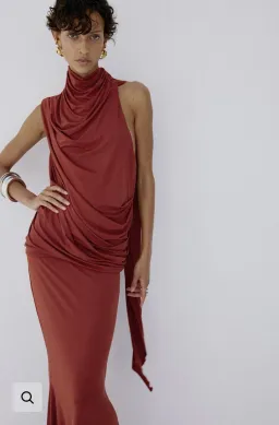 DE LA VALI LURNA MAXI DRESS IN BURNT RED for rent on The Volte - image 4