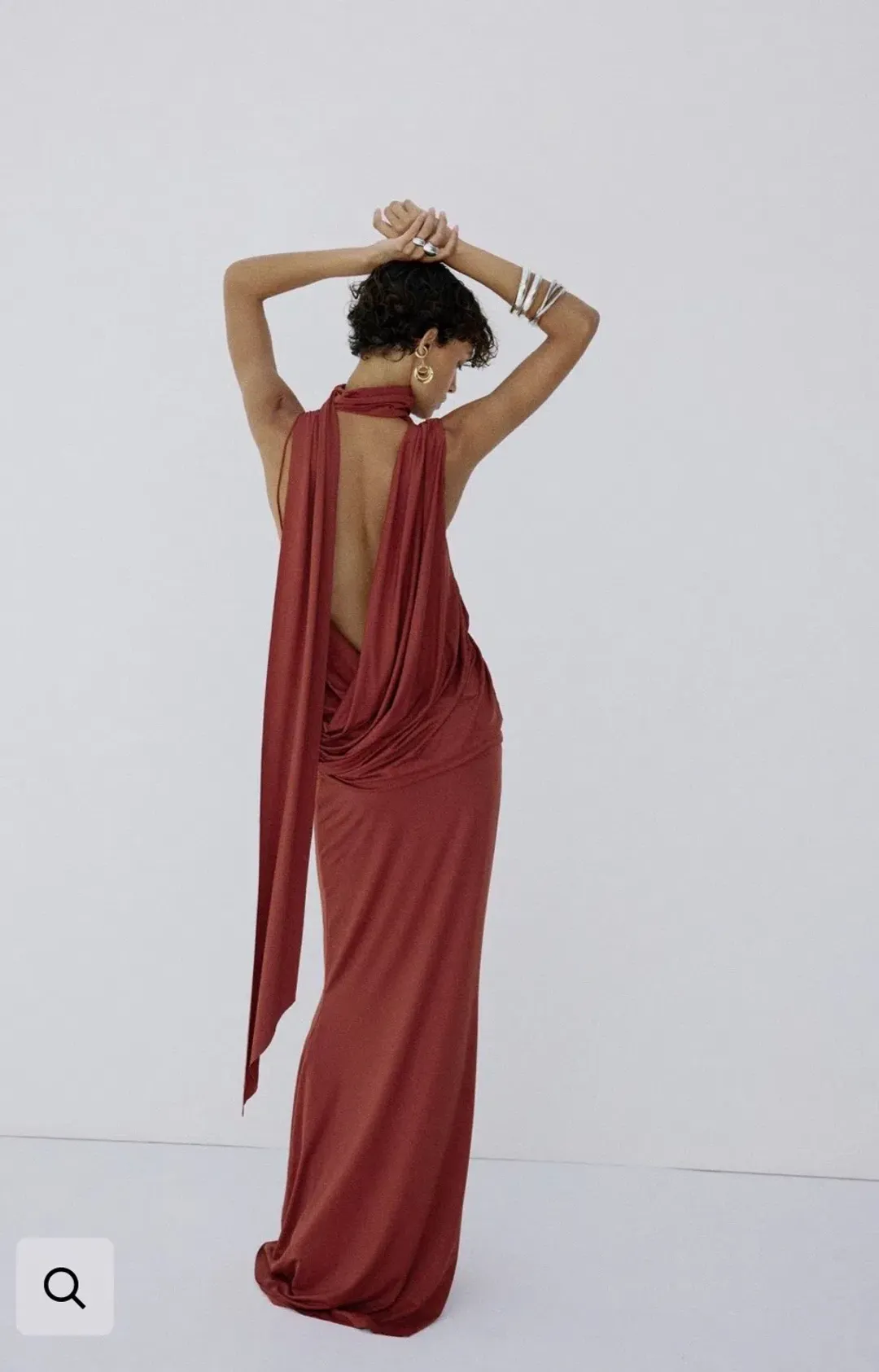 DE LA VALI LURNA MAXI DRESS IN BURNT RED for rent on The Volte - main image