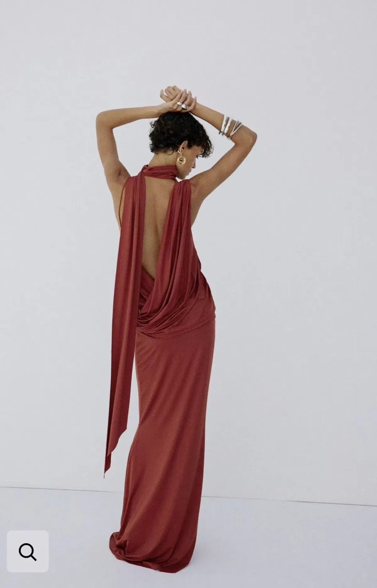 DE LA VALI LURNA MAXI DRESS IN BURNT RED - Image 6
