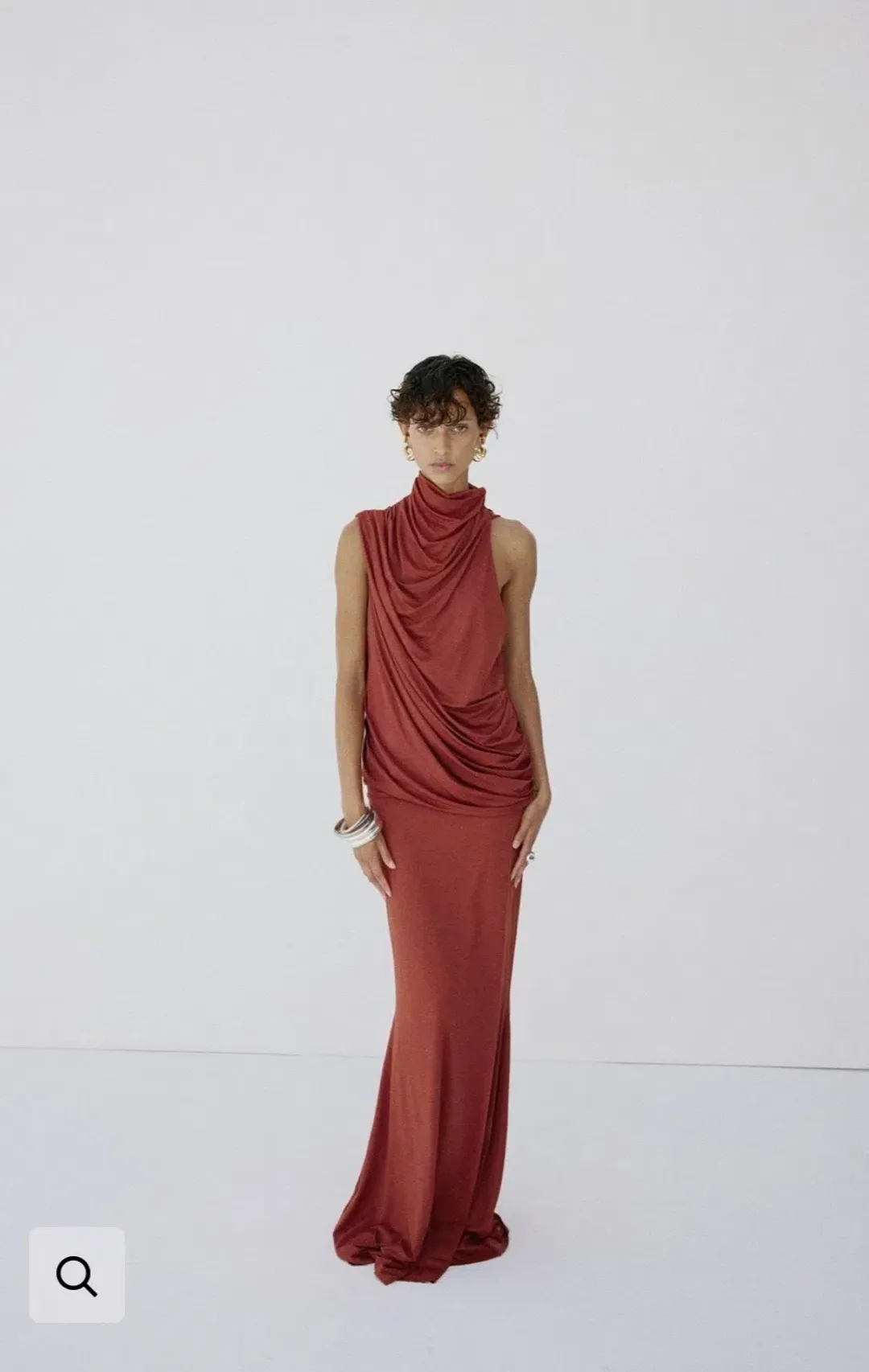 DE LA VALI LURNA MAXI DRESS IN BURNT RED for rent on The Volte - main image