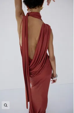 DE LA VALI LURNA MAXI DRESS IN BURNT RED for rent on The Volte - image 7